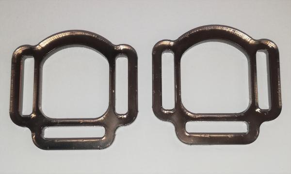 (HR-9) 3s halter ring 17mm half round - Colour : (please choose) 1 pair - made of Plexiglas® XT - lasered