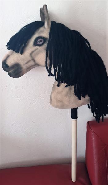 Dun horse - size (A4+) with (special-) stick - with 100% filling - unique - new - unused