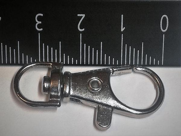 Karabinerhaken mit Wirbel halbrund matt silber