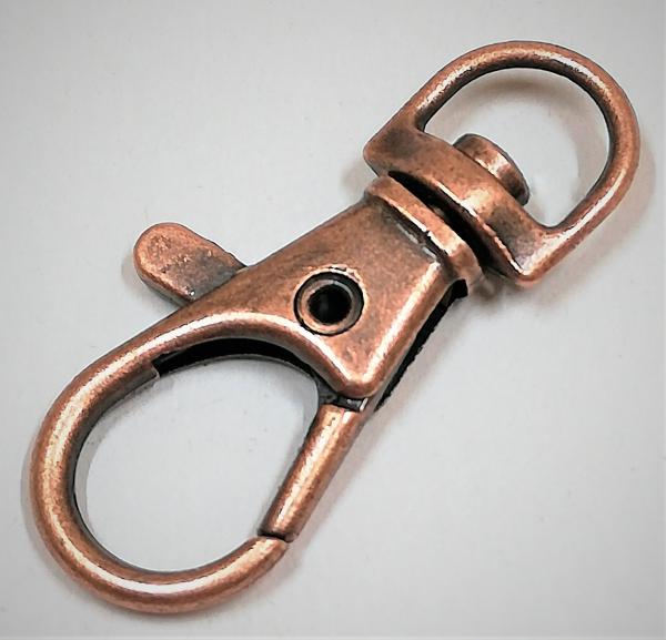 (K4) Carabiner with swivel half round old copper