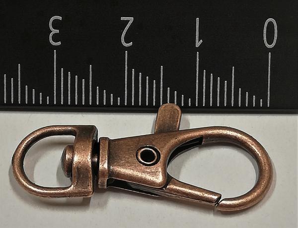 (K4) Carabiner with swivel half round old copper