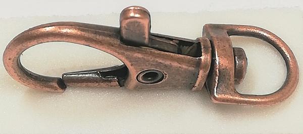 (K4) Carabiner with swivel half round old copper