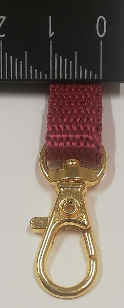 (K7) Karabinerhaken mit Wirbel halbrund gold