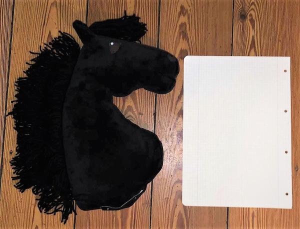 Black horse "No. 2" - size (A4+) without stick - with 100% filling - unique - NEW