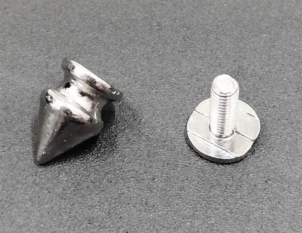 (SN4) Schraubniete kurz spitz Stahl silber vernickelt Ø 7 x 11 mm