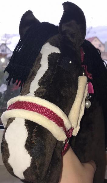 Brown with narrow blaze incl. webbing halter Size (A4+) delivery without stick with 100% filling unique - unused = new