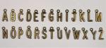 Buchstaben-Set A-Z aus Metall - Farbe : bronze - ca. 1,25x0,6 cm - (ABC2)