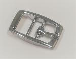 (DSR1) Double bar buckle round edges with 11mm passage width silver nickel plated