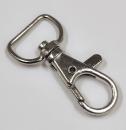(K12) Karabinerhaken mit Wirbel gerade - silber - L 41,5 x  B 20,6 x D 6,2 mm