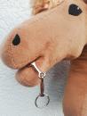 Hobby Horse Bit single broken (also called water snaffle) Colour : rose gold plated (750 gold), with 2 key rings rose gold plated for mouth width 5-6 cm (gold plated by hand)